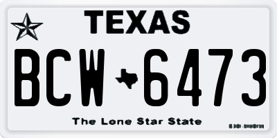 TX license plate BCW6473