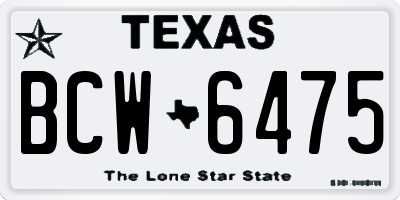 TX license plate BCW6475