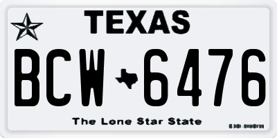 TX license plate BCW6476
