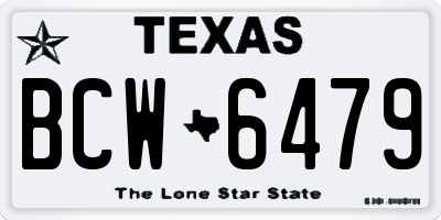 TX license plate BCW6479
