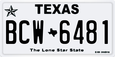TX license plate BCW6481