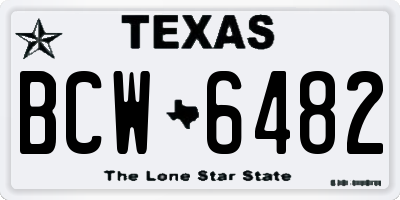 TX license plate BCW6482