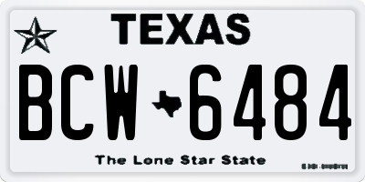 TX license plate BCW6484