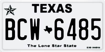 TX license plate BCW6485