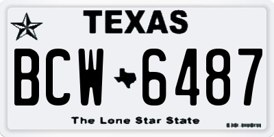 TX license plate BCW6487