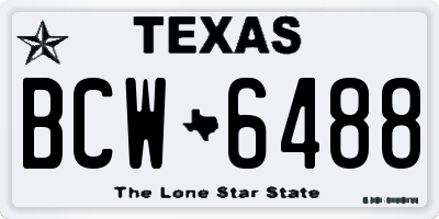 TX license plate BCW6488