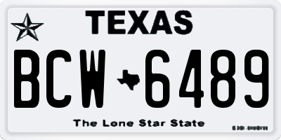 TX license plate BCW6489