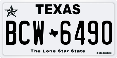 TX license plate BCW6490