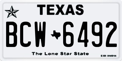 TX license plate BCW6492