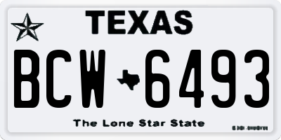 TX license plate BCW6493