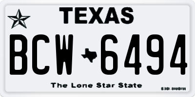 TX license plate BCW6494