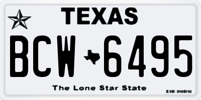 TX license plate BCW6495