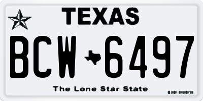 TX license plate BCW6497