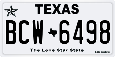 TX license plate BCW6498