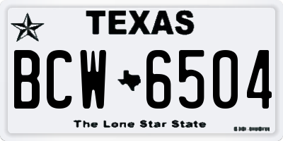 TX license plate BCW6504