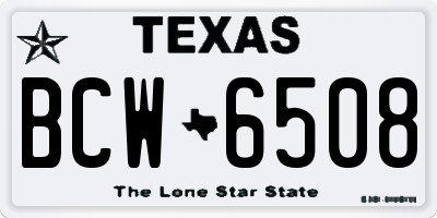 TX license plate BCW6508