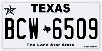 TX license plate BCW6509