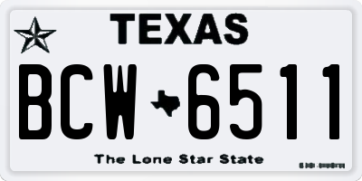 TX license plate BCW6511