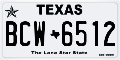 TX license plate BCW6512