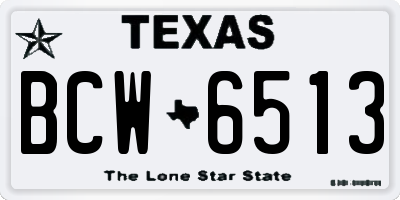 TX license plate BCW6513