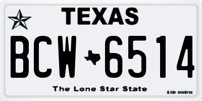 TX license plate BCW6514