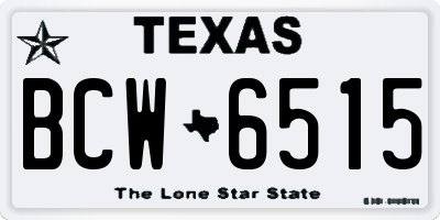 TX license plate BCW6515