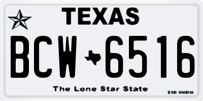 TX license plate BCW6516
