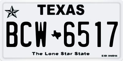 TX license plate BCW6517