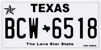 TX license plate BCW6518