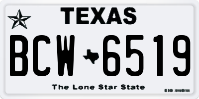 TX license plate BCW6519