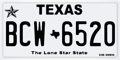 TX license plate BCW6520