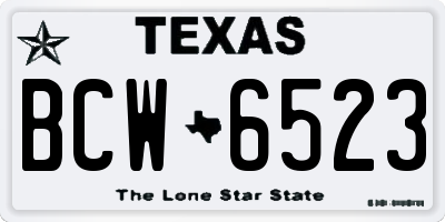 TX license plate BCW6523