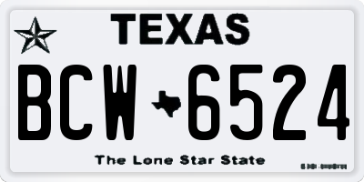 TX license plate BCW6524
