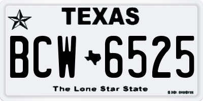 TX license plate BCW6525