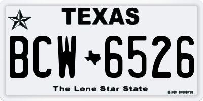 TX license plate BCW6526