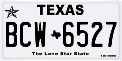 TX license plate BCW6527
