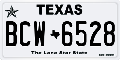 TX license plate BCW6528
