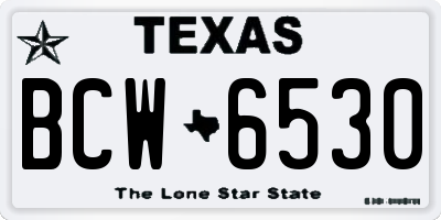 TX license plate BCW6530
