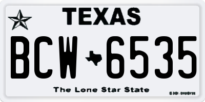 TX license plate BCW6535