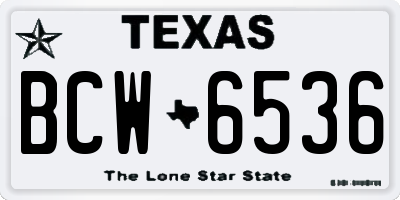 TX license plate BCW6536
