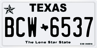 TX license plate BCW6537