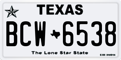 TX license plate BCW6538
