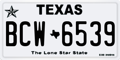 TX license plate BCW6539