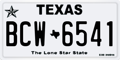 TX license plate BCW6541