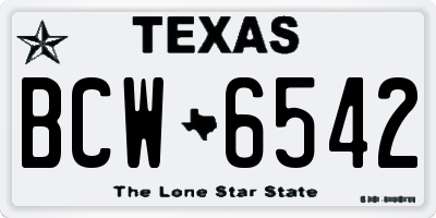 TX license plate BCW6542