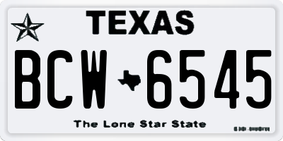 TX license plate BCW6545