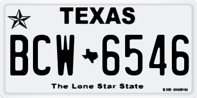 TX license plate BCW6546