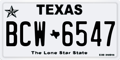 TX license plate BCW6547