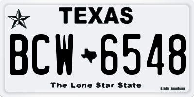 TX license plate BCW6548