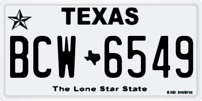 TX license plate BCW6549